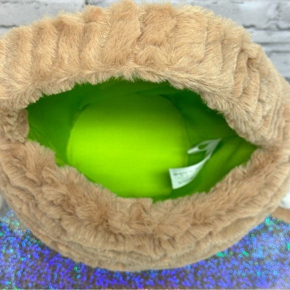 Animal Adventures Tan Bunny Rabbit EASTER BASKET Cuddly Plush Green Fabric Lined - Picture 6 of 10